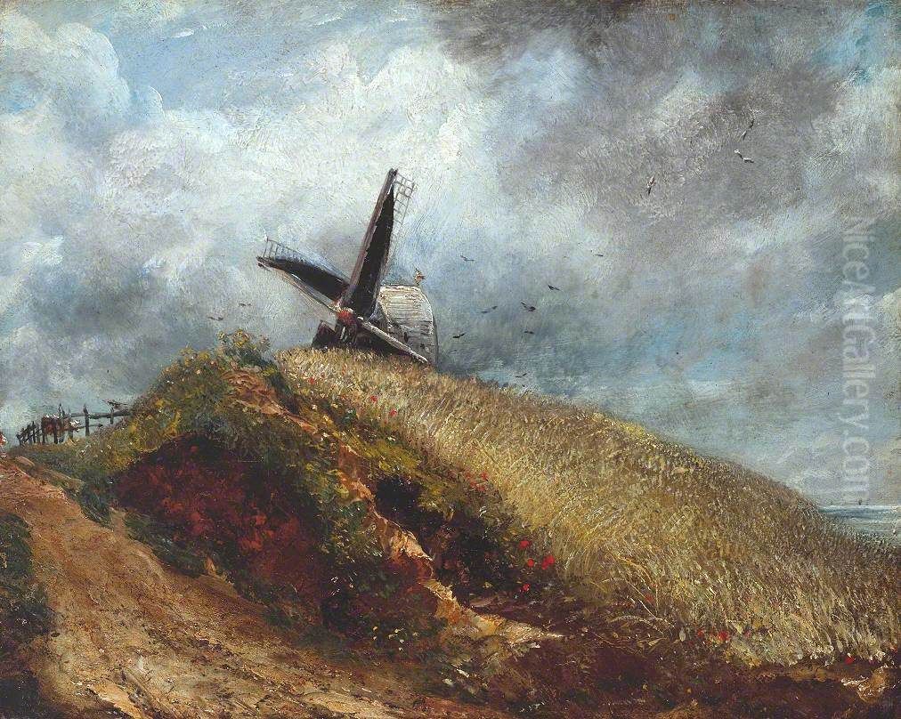 A Windmill near Brighton Oil Painting by John Constable