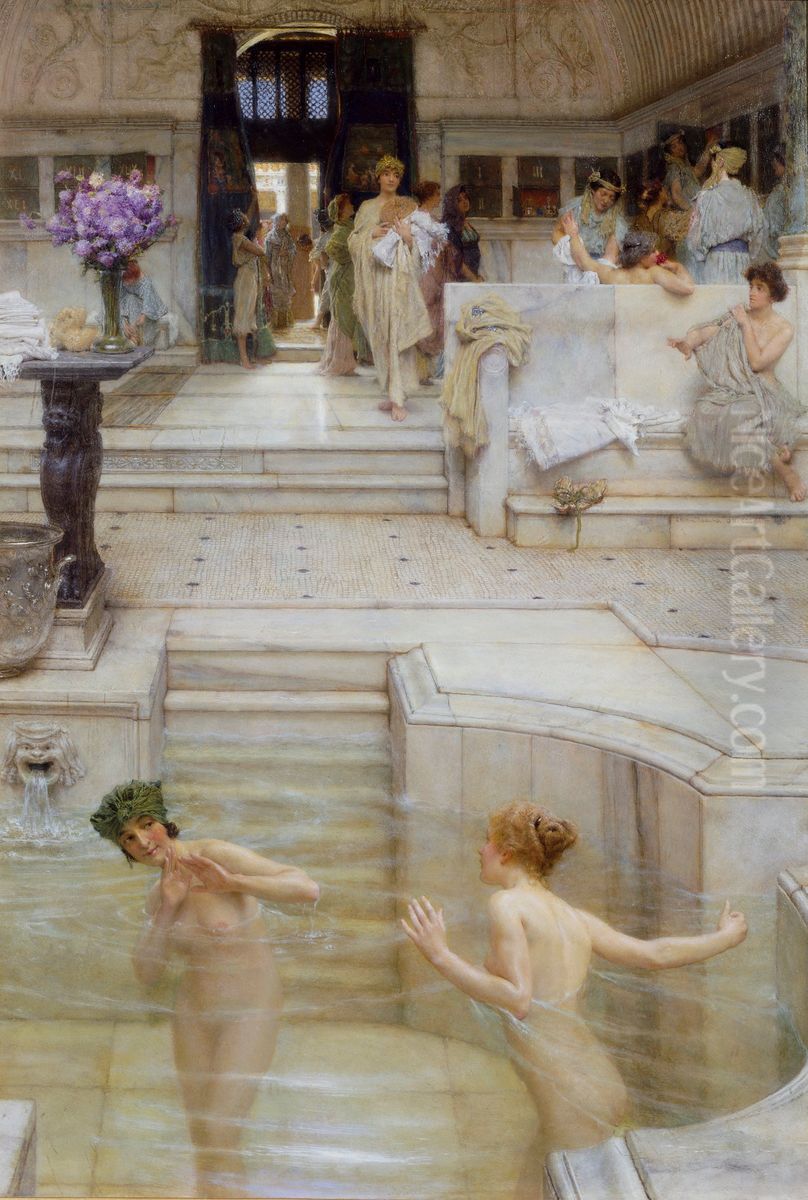 A Favourite Custom Oil Painting by Lawrence Alma-Tadema