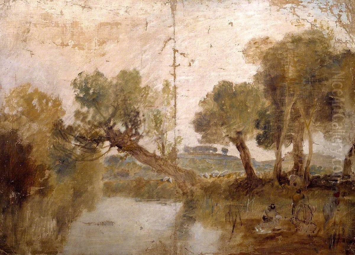 Washing Sheep Oil Painting by J. M. W. Turner