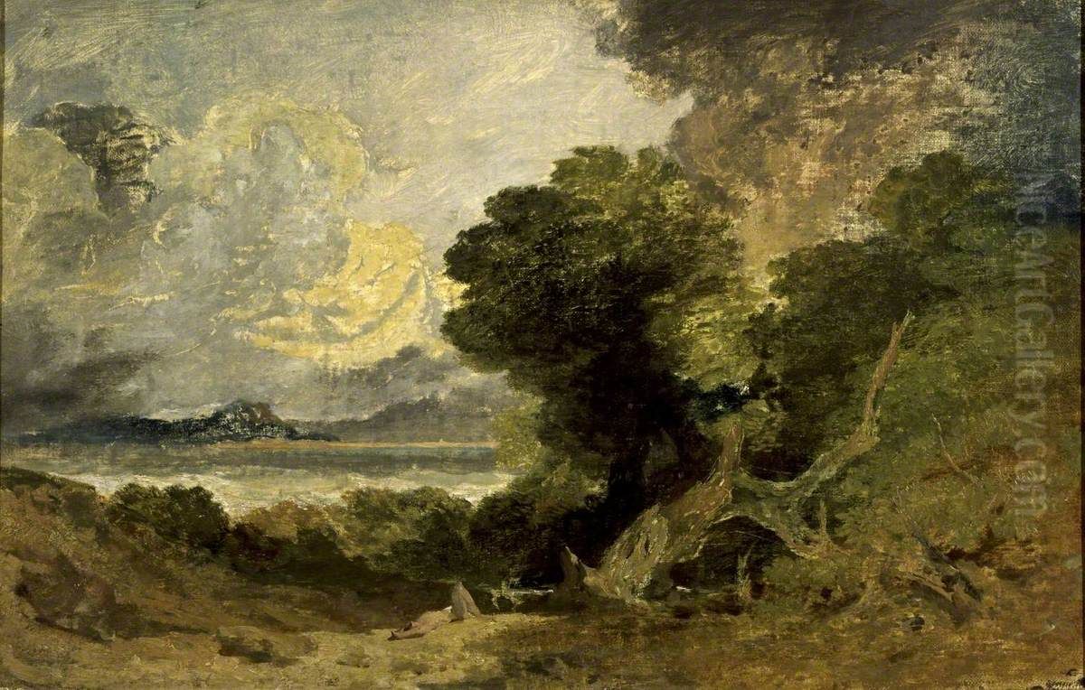 Landscape with Lake and Fallen Tree Oil Painting by J. M. W. Turner