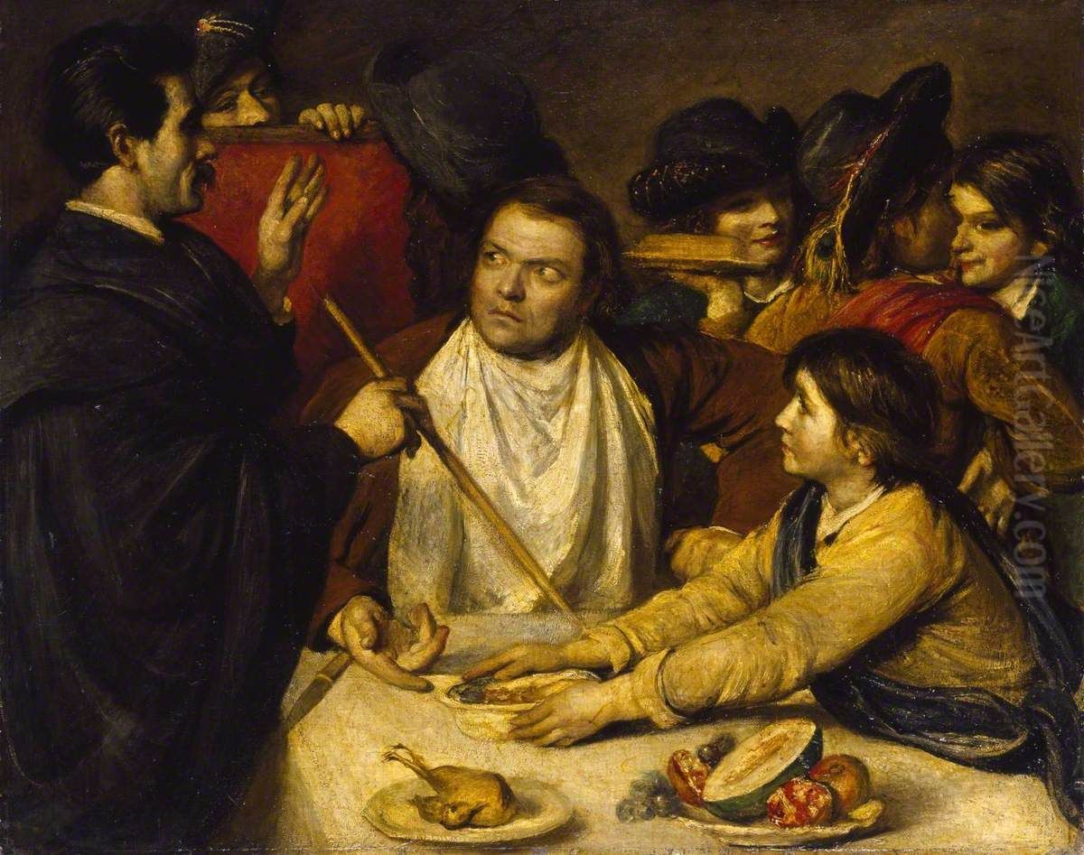 Sancho Panza Attended by his State Physician Oil Painting by Frederick Yeates Hurlstone
