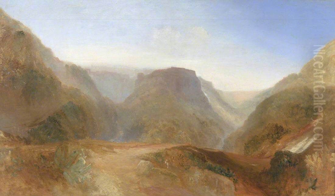 Italian Landscape, probably Civita di Bagnoregio Oil Painting by J. M. W. Turner