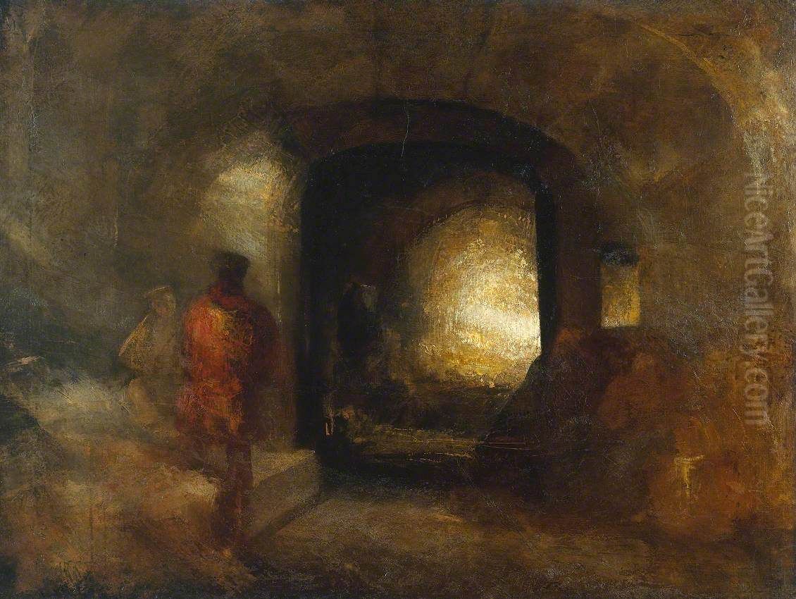 Figures in a Building Oil Painting by J. M. W. Turner