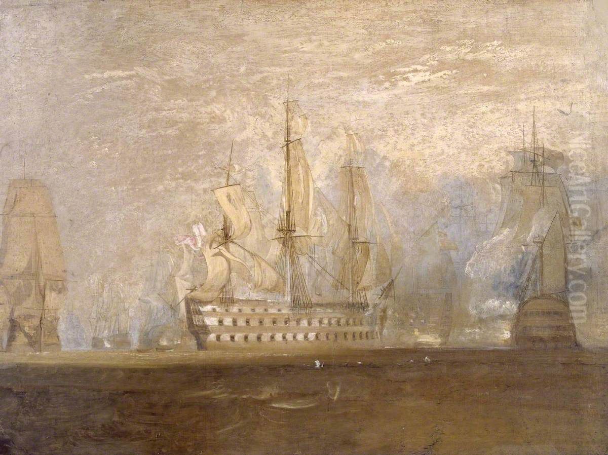 First Sketch for 'The Battle of Trafalgar' Oil Painting by J. M. W. Turner