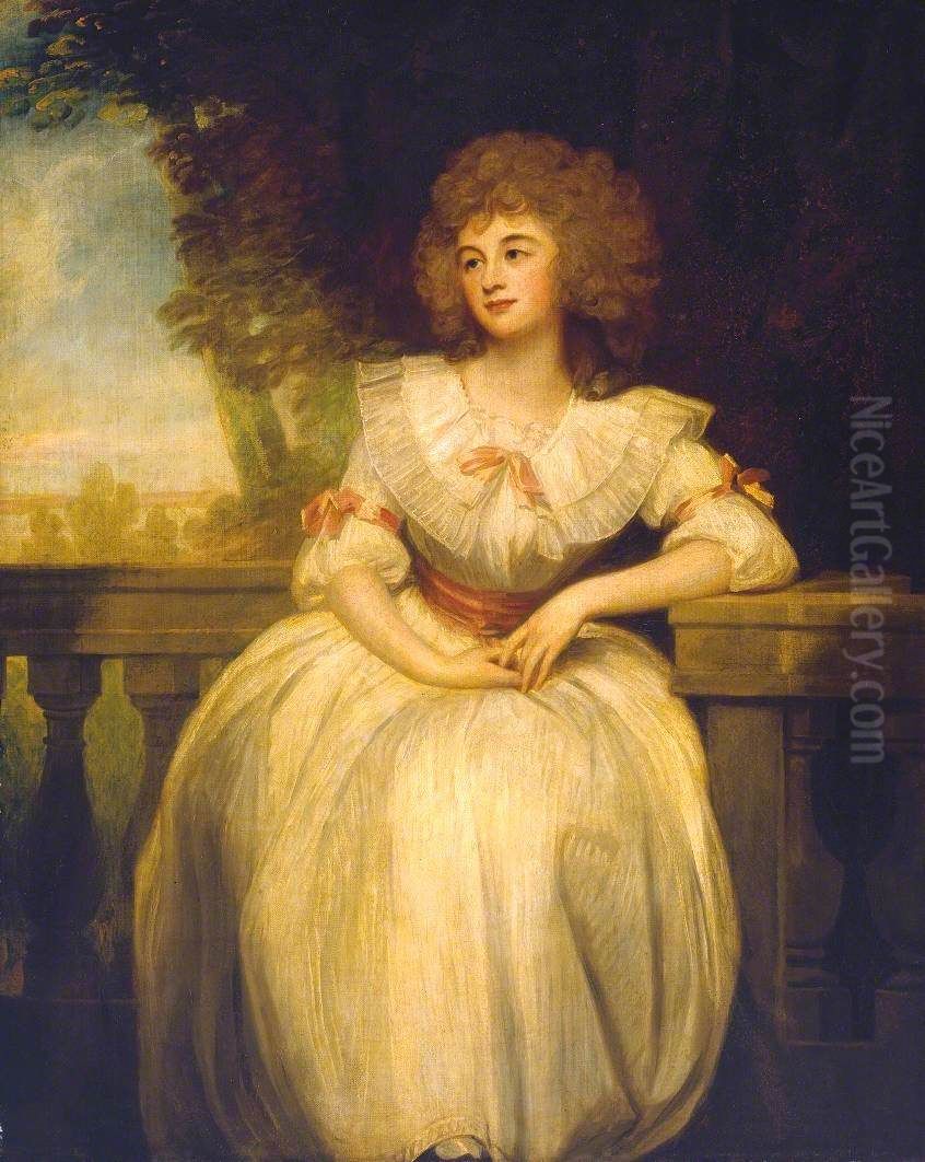 Mrs Mark Currie Oil Painting by George Romney