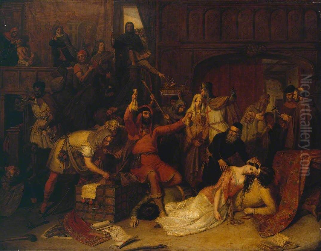 The Pillaging of a Jew's House in the Reign of Richard I Oil Painting by Charles Landseer