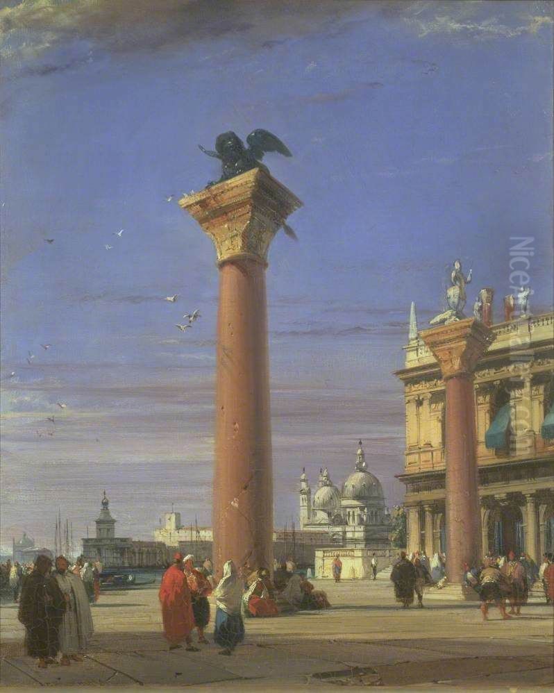 View of the Piazzetta near the Square of St Mark, Venice Oil Painting by Richard Parkes Bonington