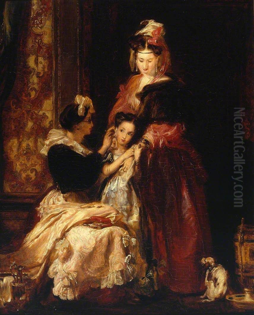 The First Ear-Ring Oil Painting by David Wilkie