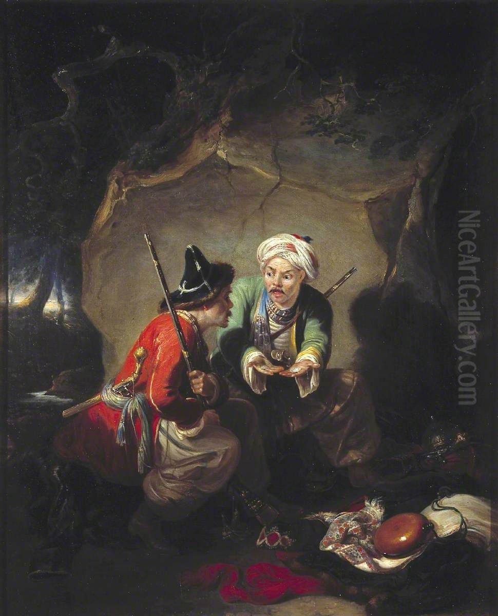 Tartar Robbers Dividing Spoil Oil Painting by William Allan