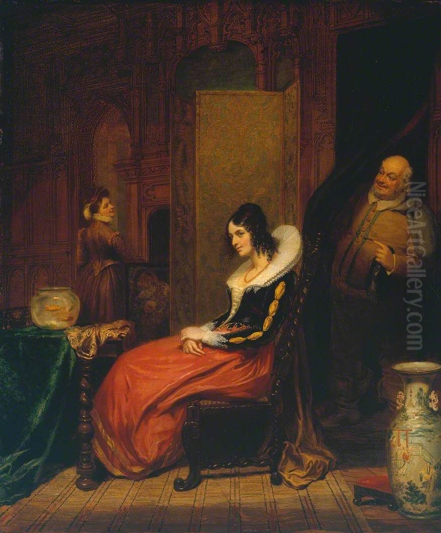 Falstaff's Assignation with Mrs Ford Oil Painting by George Clint