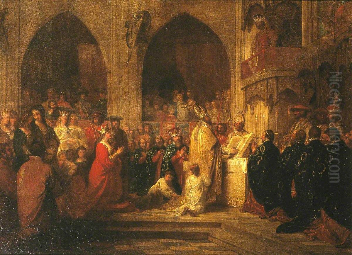 Sketch for 'The Installation of the Order of the Garter' Oil Painting by Benjamin West