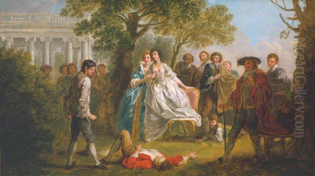 The Wrestling Scene from 'As You Like It' Oil Painting by Francis Hayman
