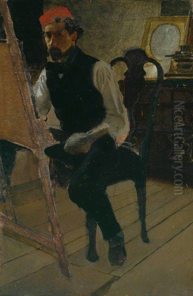 Self-Portrait Oil Painting by Charles Keene