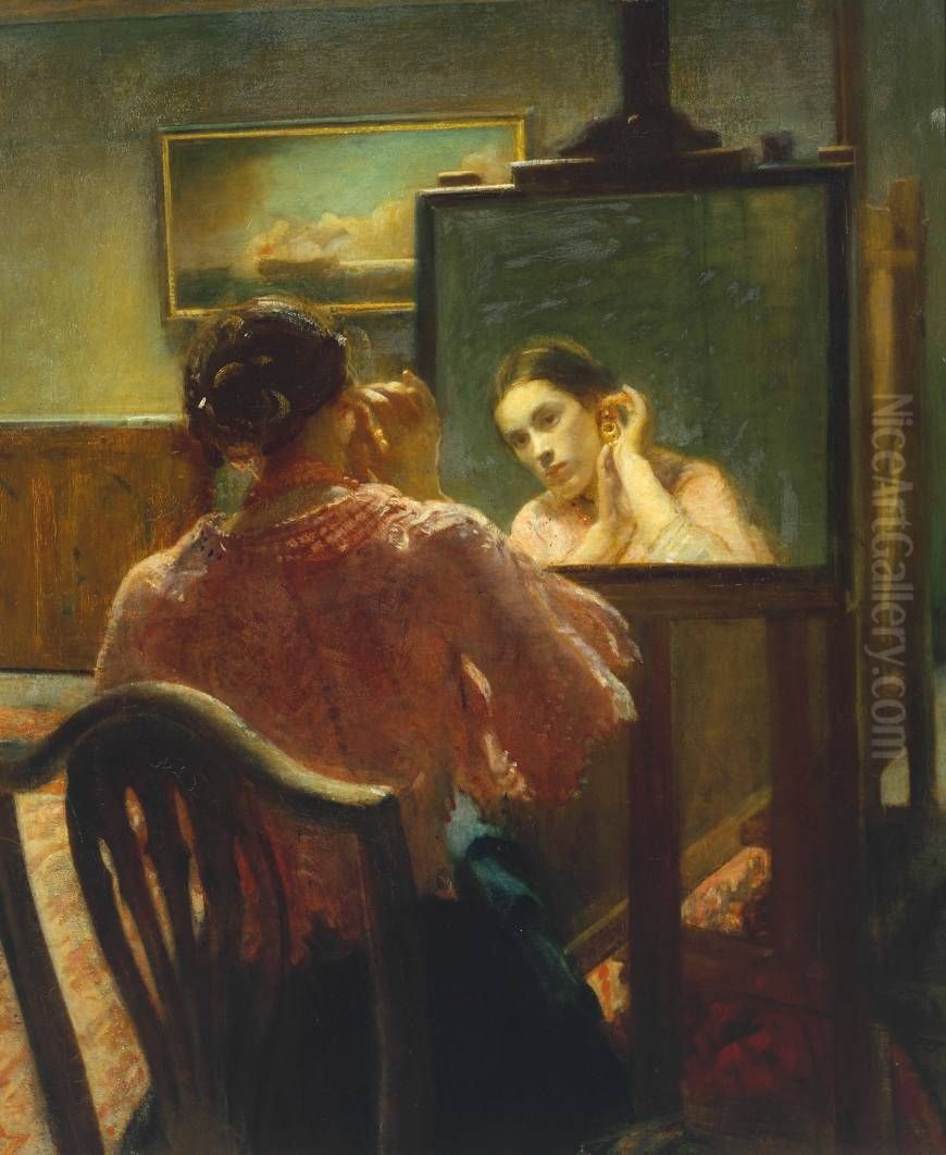 The Ear-Ring Oil Painting by Ambrose McEvoy