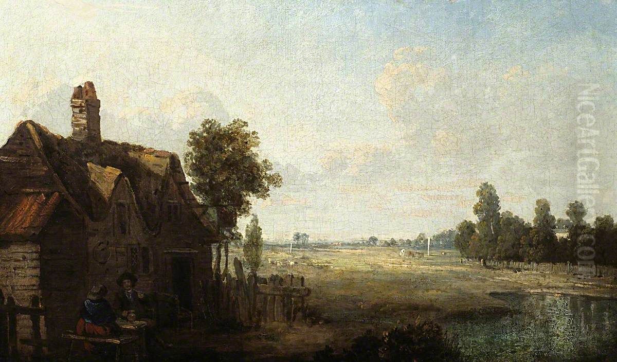 The Cock Tavern, Cheam, Surrey Oil Painting by Richard Wilson