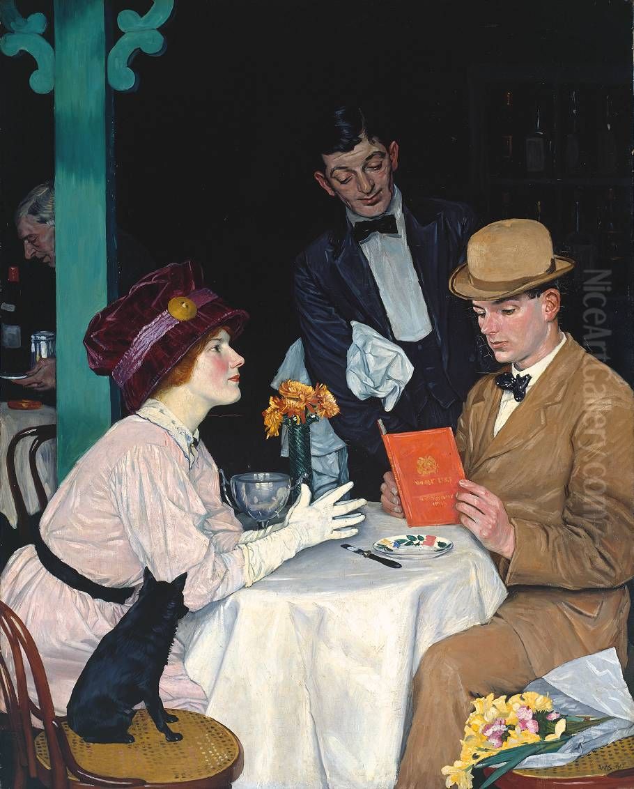 Bank Holiday Oil Painting by William Strang