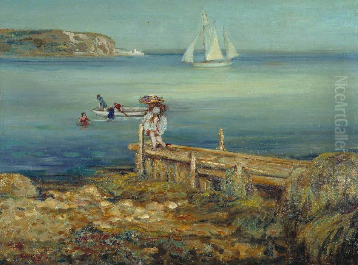 Swanage Bay Oil Painting by Charles Conder
