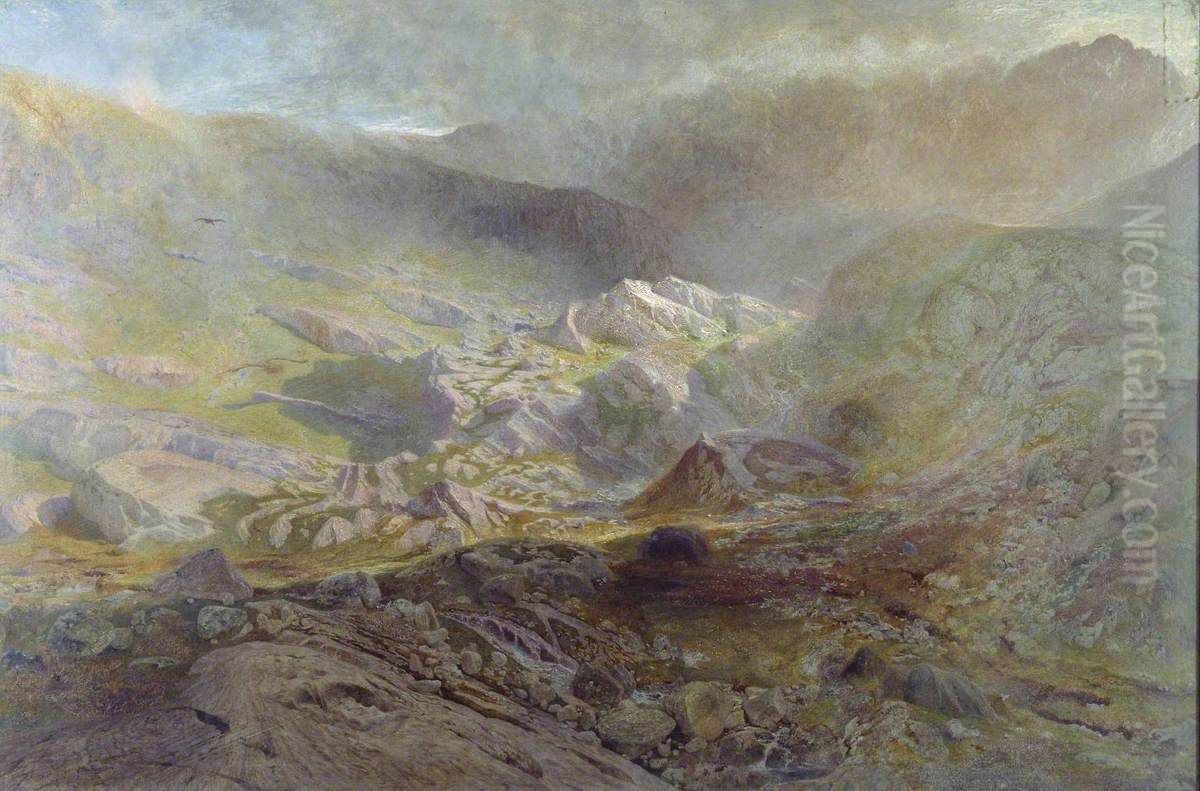 Cwm Trefaen Oil Painting by Alfred William Hunt