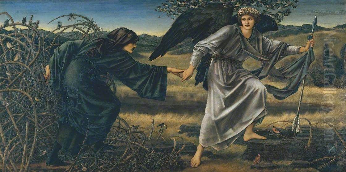 Love and the Pilgrim Oil Painting by Edward Burne-Jones