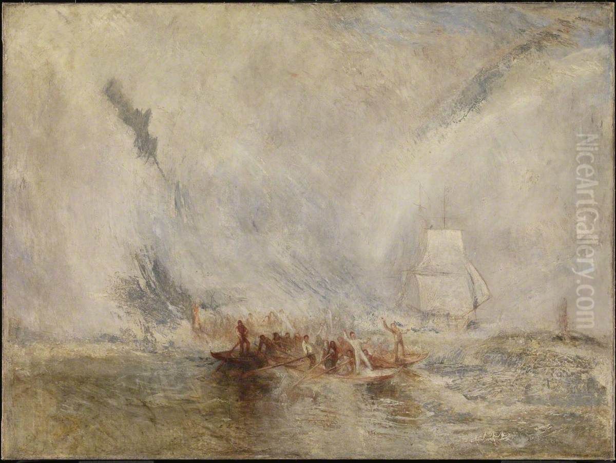 Whalers Oil Painting by J. M. W. Turner