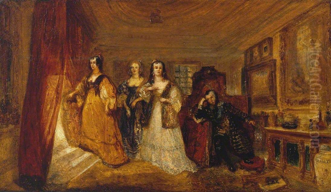 Lucy, Countess of Carlisle, and Dorothy Percy's Visit to their Father Lord Percy, when under Attainder ... Oil Painting by J. M. W. Turner