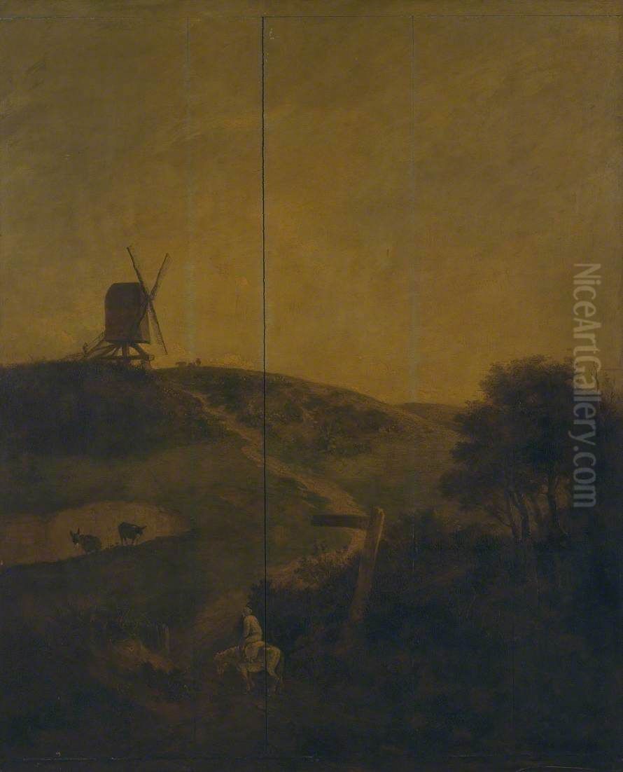 A Windmill near Norwich Oil Painting by John Crome