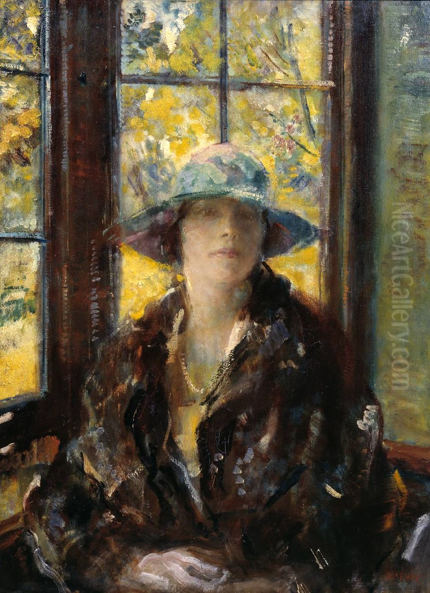 Mrs Claude Johnson Oil Painting by Ambrose McEvoy