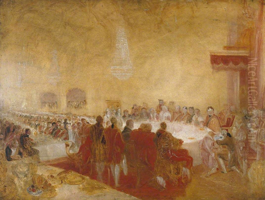 George IV at the Provost's Banquet in the Parliament House, Edinburgh Oil Painting by J. M. W. Turner