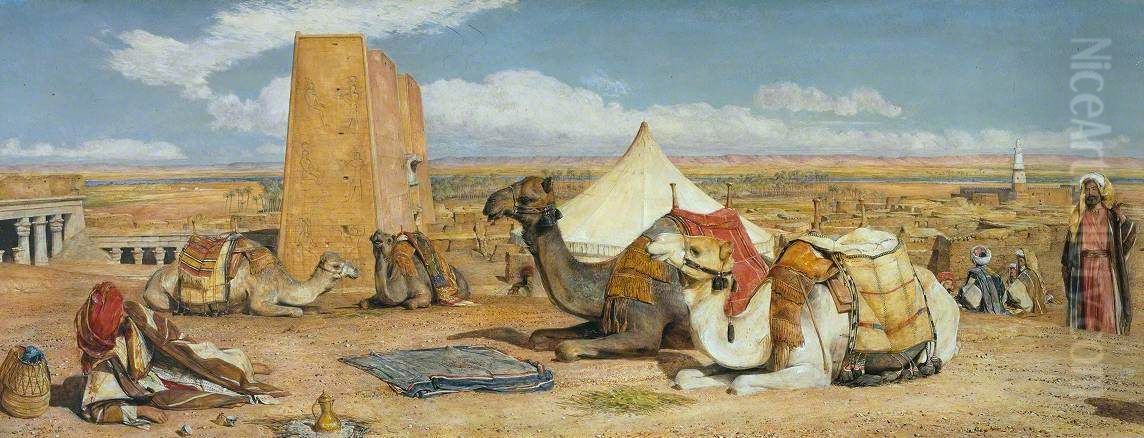 Edfu, Upper Egypt Oil Painting by John Frederick Lewis
