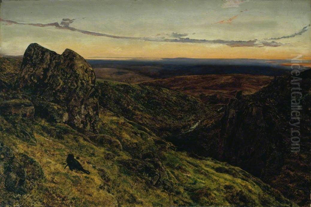 The Moorland (Dewar-stone, Dartmoor) Oil Painting by John William Inchbold