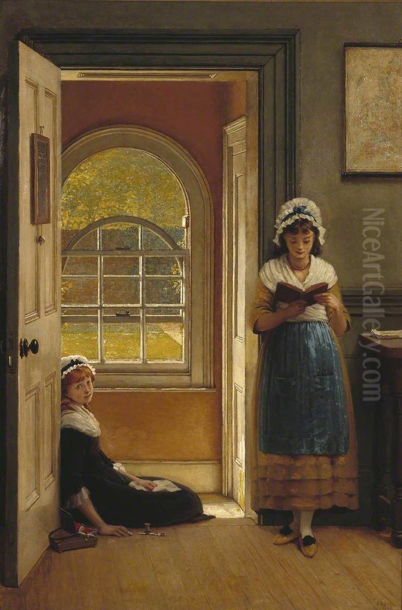 Kept in School Oil Painting by George Dunlop, R.A., Leslie