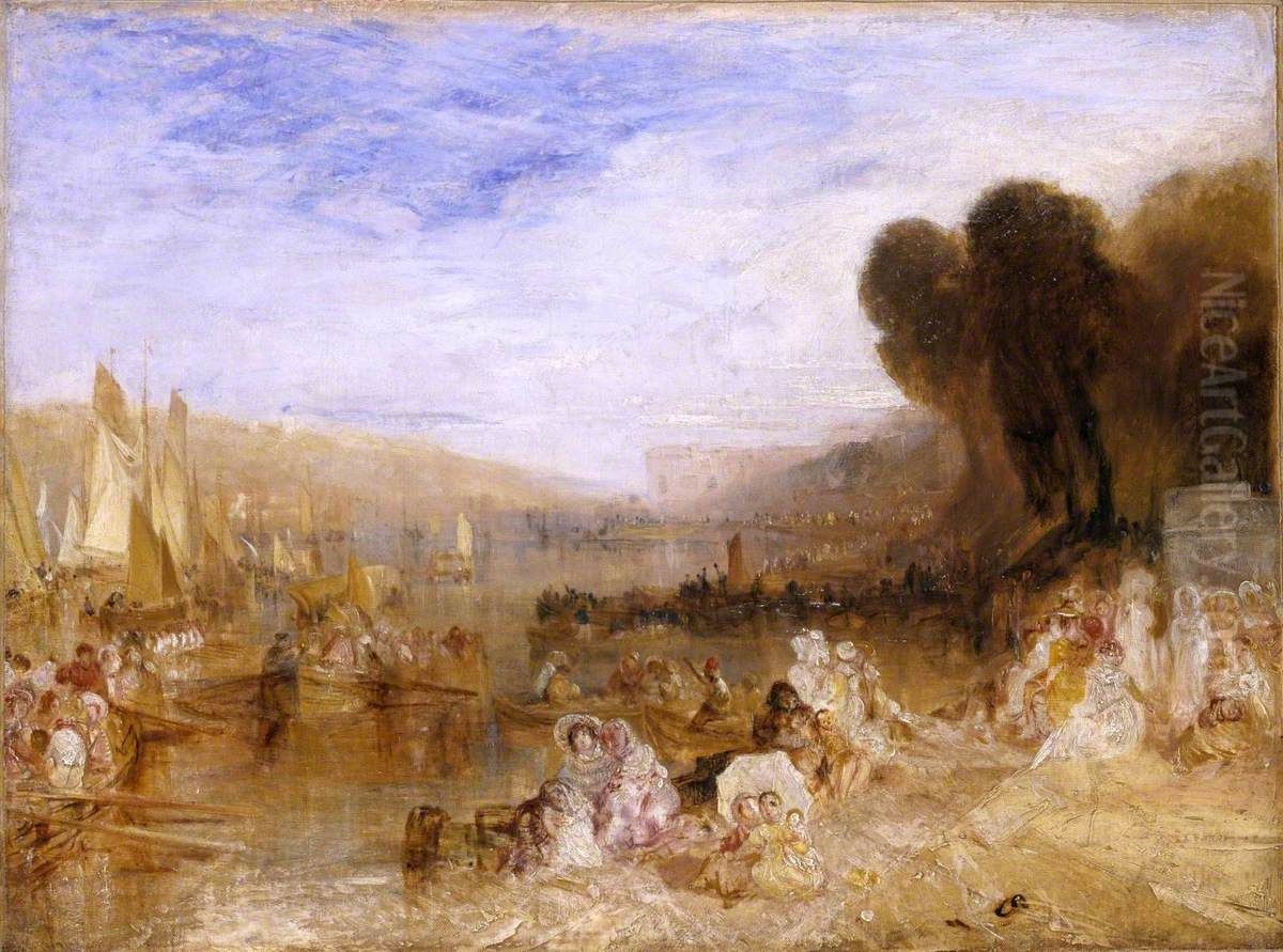 Sketch for 'East Cowes Castle, the Regatta Starting for Their Moorings' No. 3 Oil Painting by J. M. W. Turner