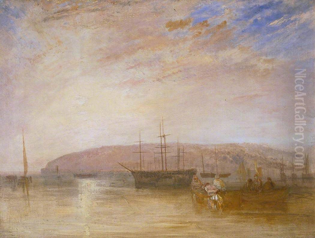 Shipping off East Cowes Headland Oil Painting by J. M. W. Turner