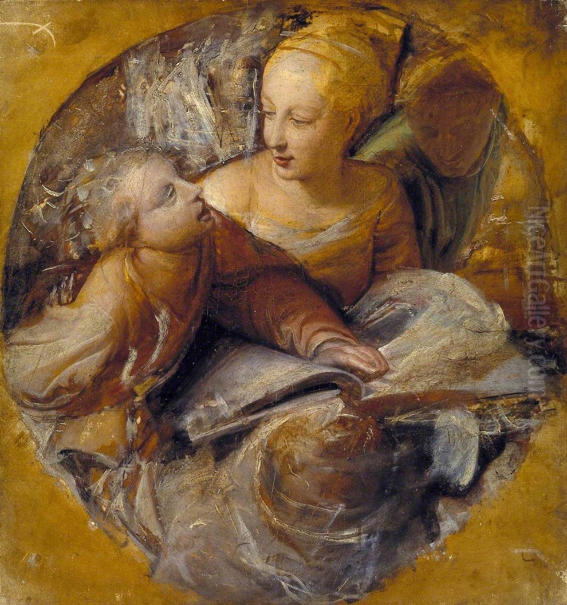King Alfred and his Mother Oil Painting by Alfred Stevens