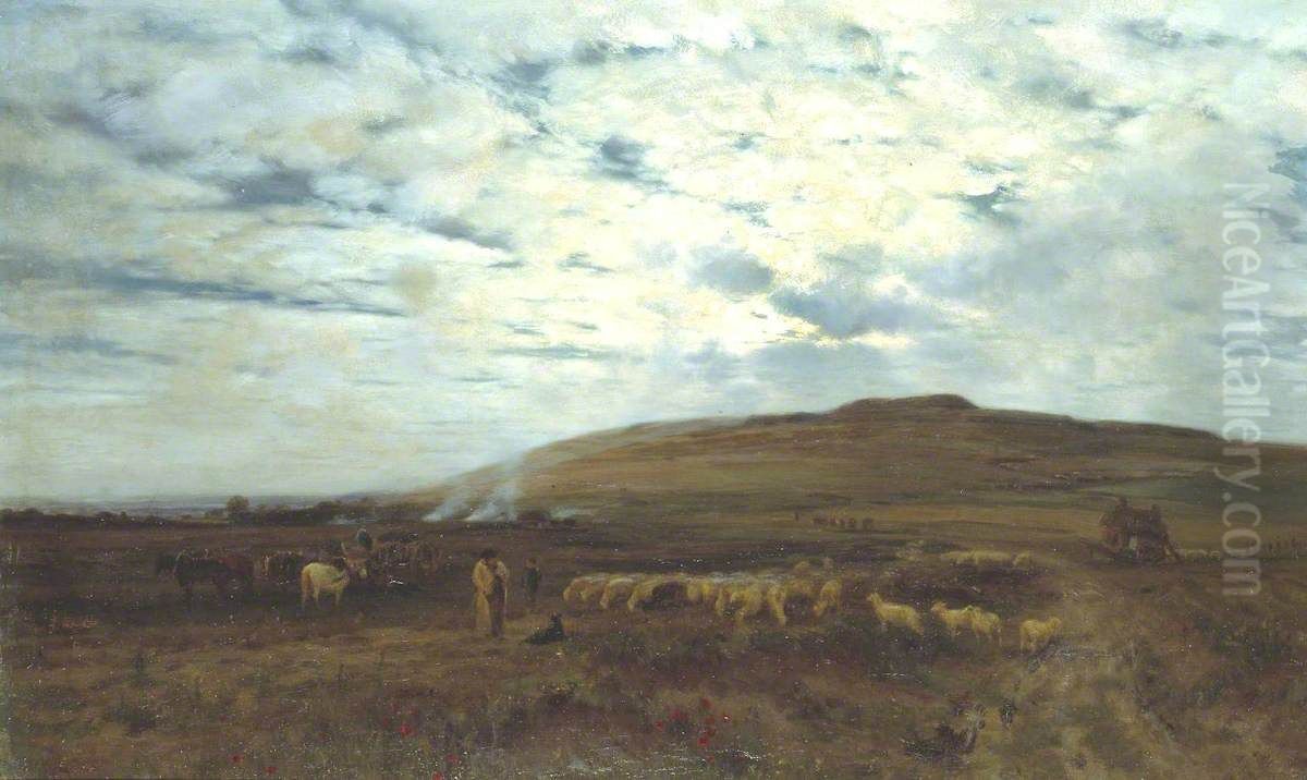 Approaching Night Oil Painting by Henry William Banks Davis, R.A.