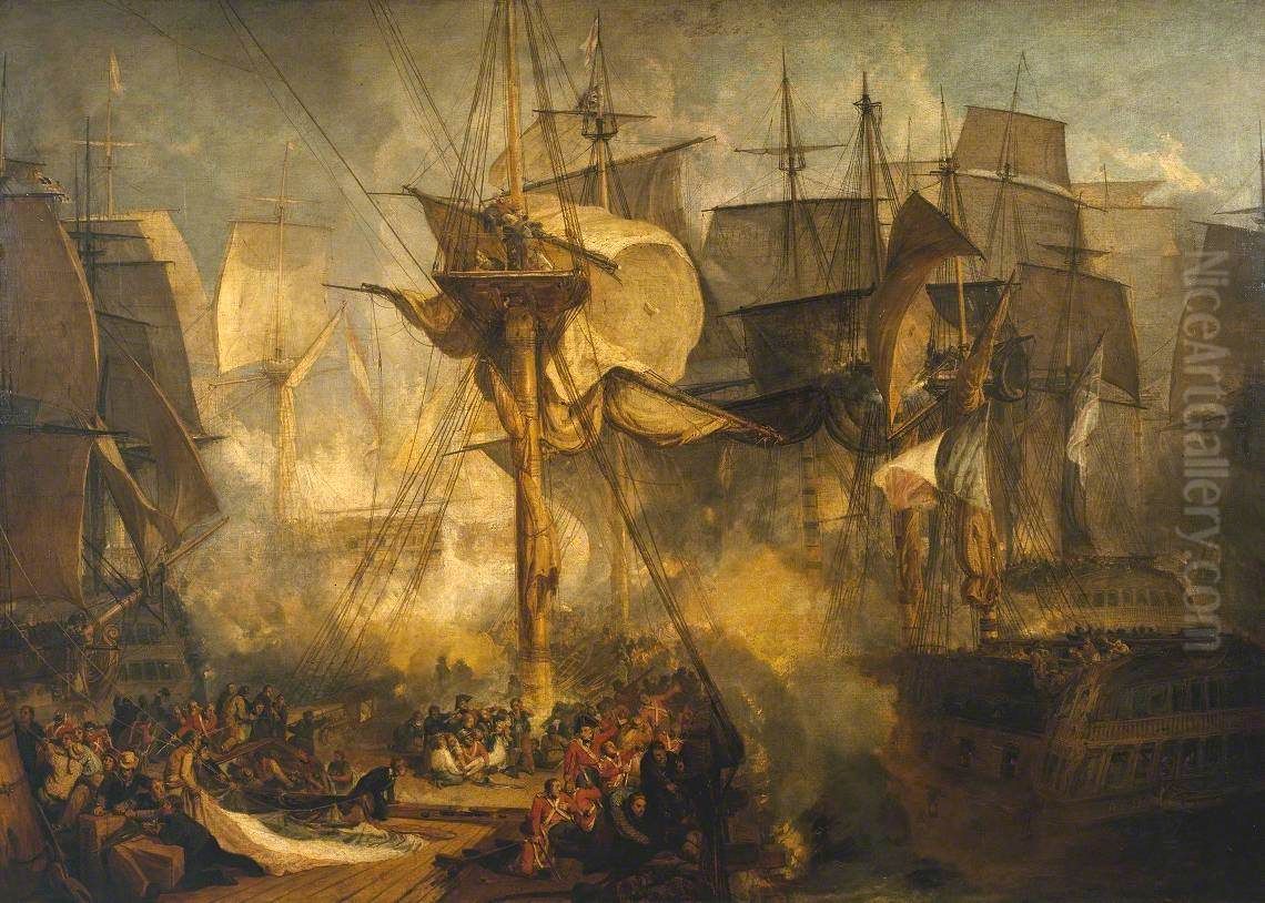 The Battle of Trafalgar, as Seen from the Mizen Starboard Shrouds of the Victory Oil Painting by J. M. W. Turner