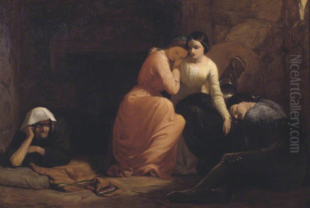 Amoret, Aemylia and Prince Arthur, in the Cottage of Sclaunder Oil Painting by Frederick Richard Pickersgill