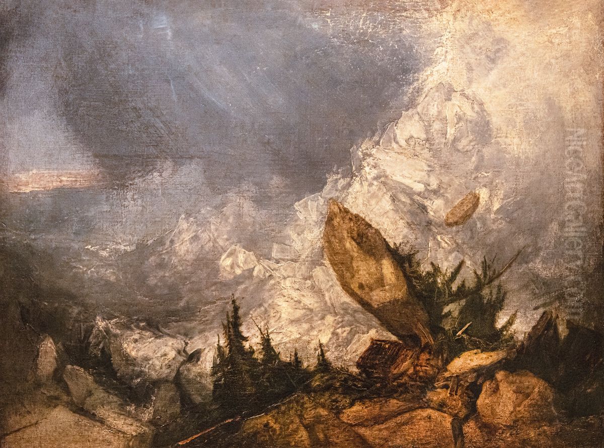 The Fall of an Avalanche in the Grisons Oil Painting by J. M. W. Turner