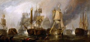 Sketch for 'The Battle of Trafalgar, and the Victory of Lord Nelson over the Combined French and Spanish Fleets, October 21, 1805'