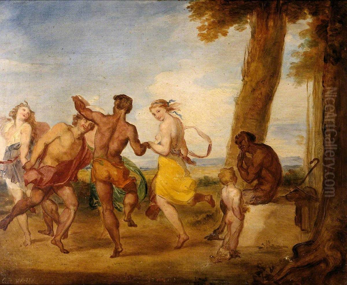 Nymphs and Satyrs Oil Painting by George Frederic Watts