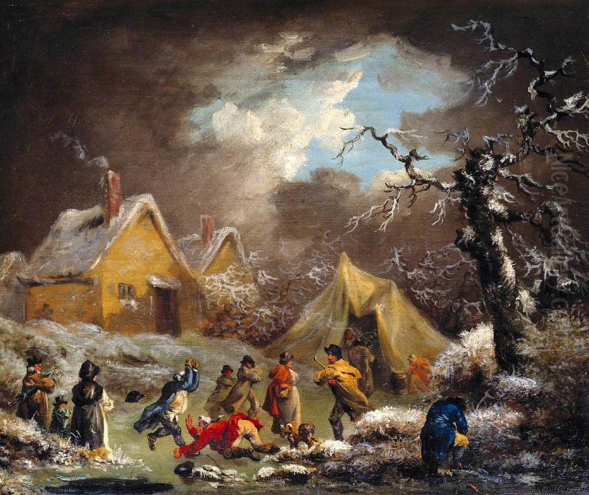 Skating Oil Painting by William Turner