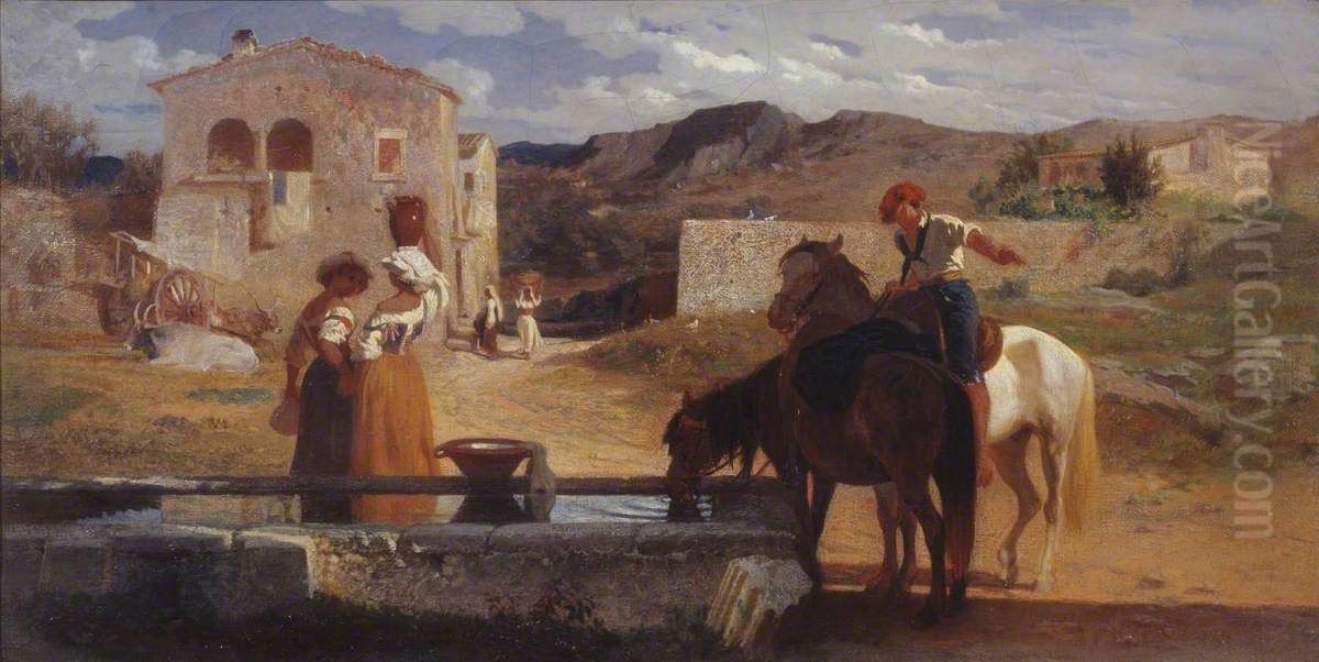 Italian Landscape Oil Painting by George Heming Mason