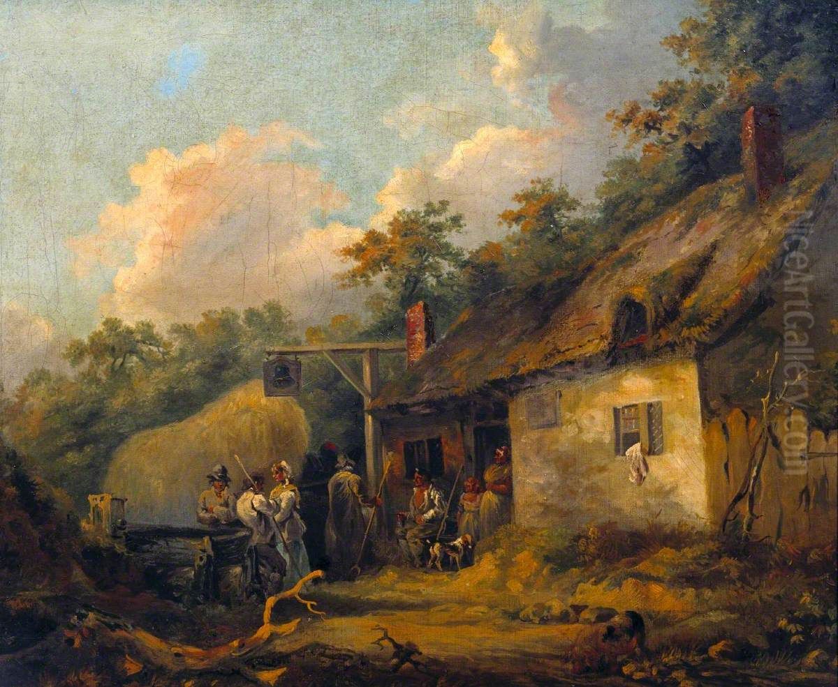 Peasants outside an Inn Oil Painting by William Turner