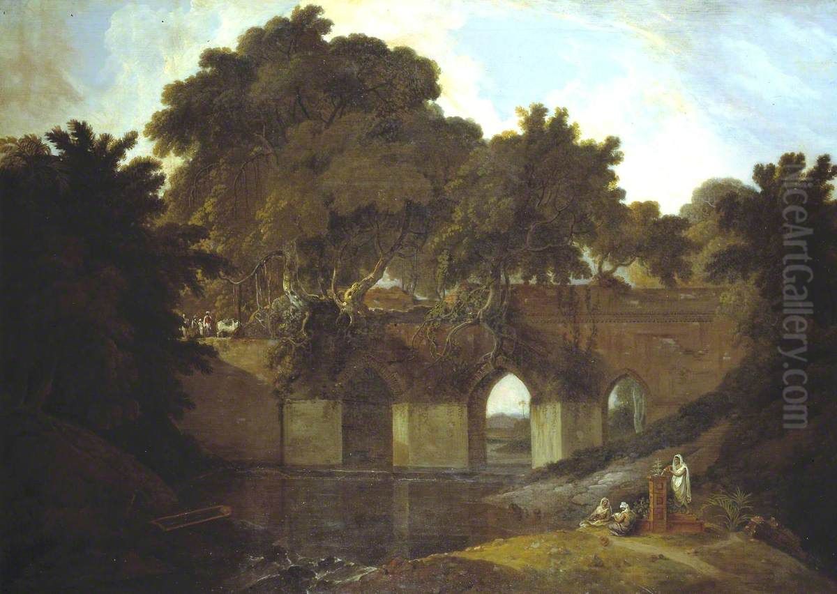 Bridge near Rajmahal, Bihar Oil Painting by Thomas Daniell Bridge near Rajmahal, Bihar Oil Painting by Thomas Daniell