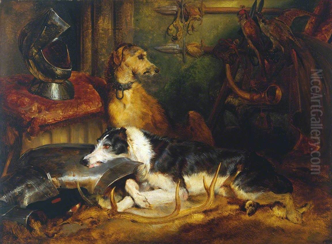 A Scene at Abbotsford Oil Painting by Sir Edwin Henry Landseer