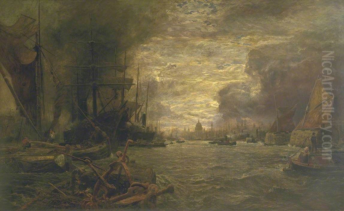 The Pool of London Oil Painting by George Vicat Cole