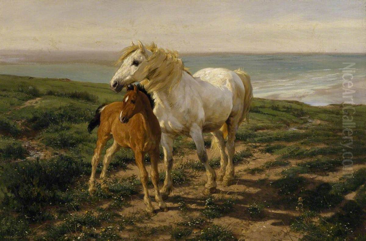 Mother and Son Oil Painting by Henry William Banks Davis, R.A.