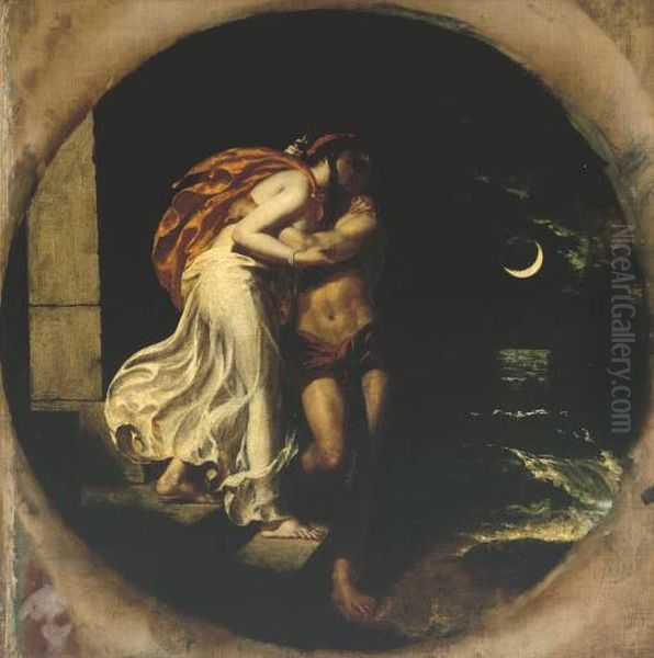 The Parting of Hero and Leanderby William Etty. Oil Painting by William Etty