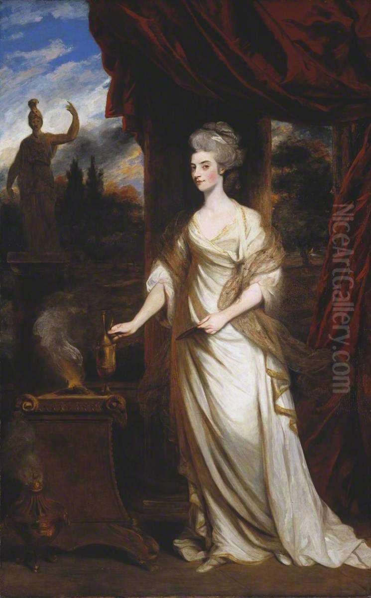 Lady Talbot Oil Painting by Of Sir Joshua Reynolds