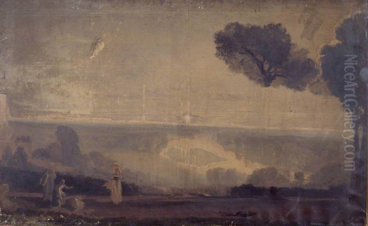 Richmond Hill with Girls Carrying Corn Oil Painting by J. M. W. Turner